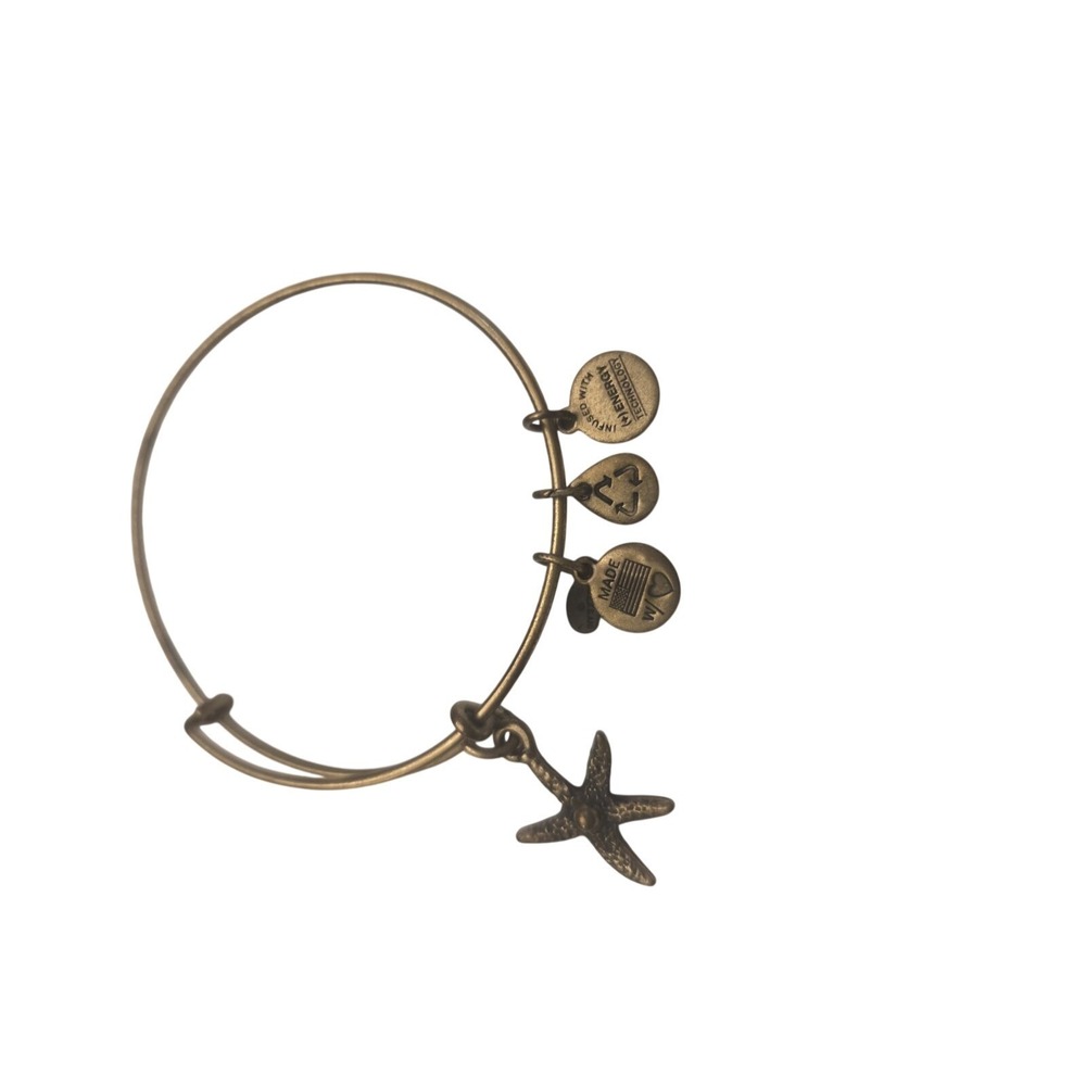 ALEX AND ANI Energy Gold Tone Starfish Charm‎ Expandable Bangle Bracelet